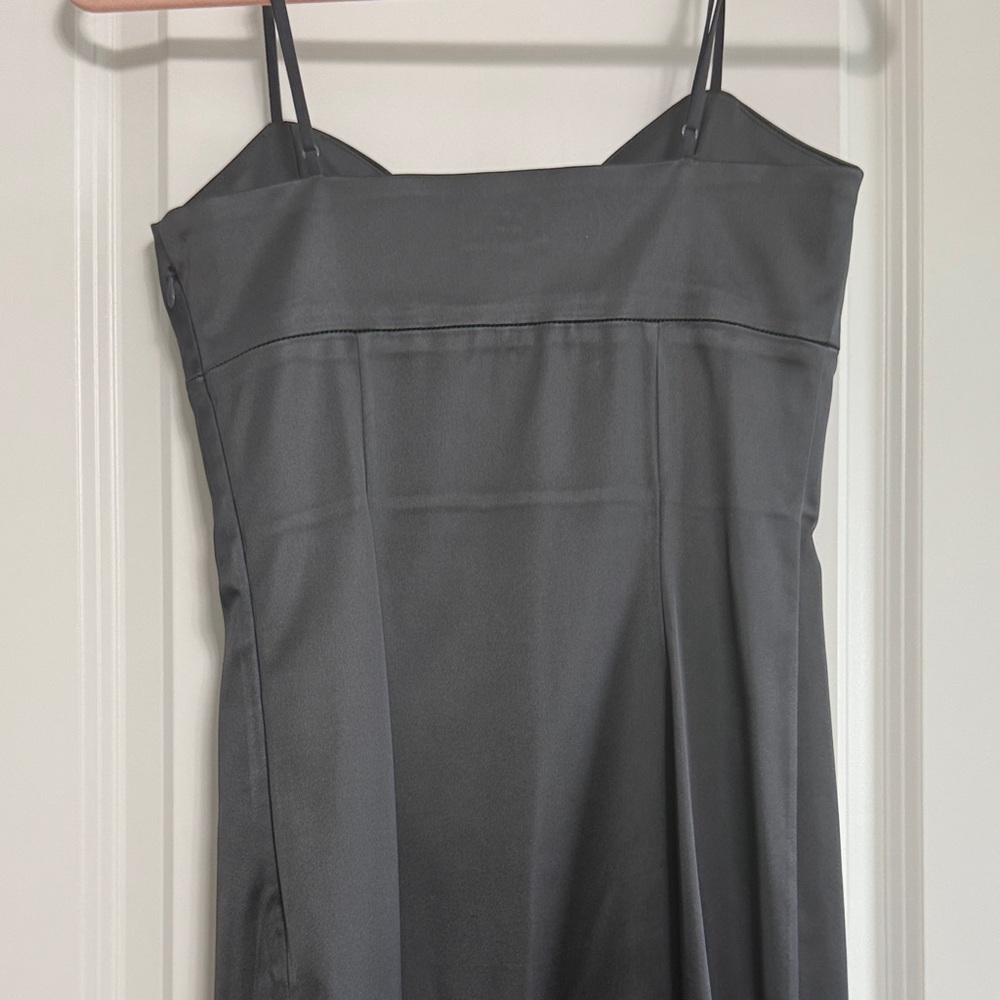 Wilfred Charcoal Satin Midi Dress - Picture 5 of 9